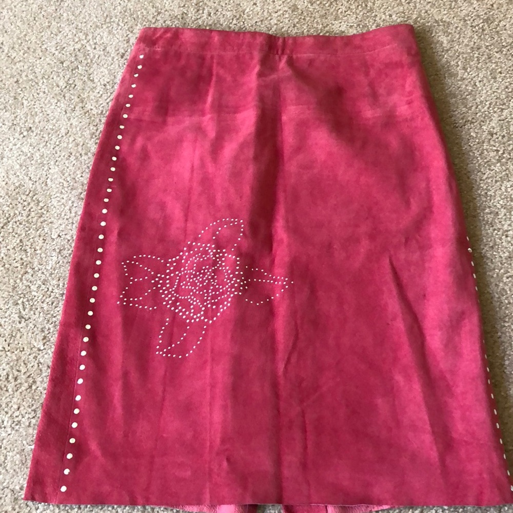 BCBG suede skirt with silver detail